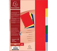 EXACOMPTA Intercalaires polypropylène souple 12x100e 6 positions A4 Colorés