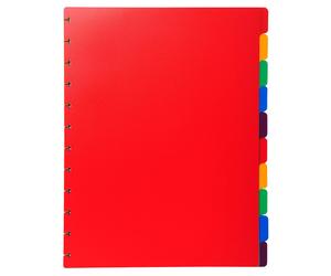 EXACOMPTA Intercalaires polypropylènes couleurs 10 positions pour porte-vues à anneaux - Couleurs assorties