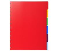 EXACOMPTA Intercalaires polypropylènes couleurs 6 positions pour porte-vues à anneaux - Couleurs assorties