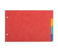 Intercalaires horizontaux A5 carte lustrée Exacompta 4 onglets neutres multicolores - 1 jeu