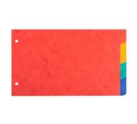 Exacompta Intercalaires 704E – 4 onglets, 2 anneaux, 225 g/m² FSC 125x200, couleurs assorties