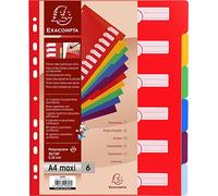Exacompta Intercalaires Jeu de 6 Polypro 3.5/10e Format Maxi A4+