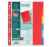 Exacompta Intercalaires A4+ carton extra fort 6 positions cartes lustrées 225 g assortis