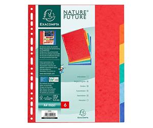 EXACOMPTA Jeu d’intercalaires 6 positions format 24x30cm Maxi Carte lustrée 3/10e.