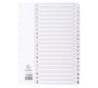 Exacompta Jeu Intercalaire Carte Blanche A4 20 Pos. A-Z