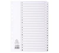 Exacompta Jeu Intercalaire Carte Blanche A4 20 Pos. A-Z