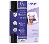 EXACOMPTA Kit de reliure manuelle pour 5 dossiers SERODO Noir coloris ivoire/transp
