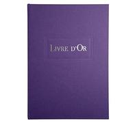 EXACOMPTA Le Dauphin - Réf. 39153D - 1 livre d'or - Extérieur et dos en toile - Format vertical A4 - Dimensions : 29,7 x 21 cm - Titre lettres argent - 96 pages unies blanches - Couleur violet