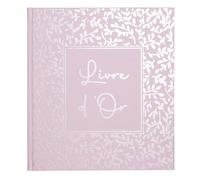 Exacompta – Livre d'or Autentik – Format compact 21 x 19 cm, 140 pages, tranche argent, Rose Candy