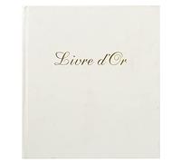 Exacompta – Livre d'or Alpille cuir – 27×22 cm vertical – 140 p. papier vergé ivoire – Blanc