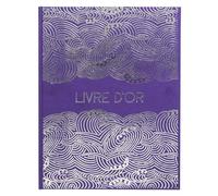 Exacompta Livre d'or Japan – 27x22 cm grand format, effet textile, tranche argent, 100 pages, Violet