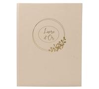 Exacompta – Livre d'or de mariage Ringflower – Grand format 27 x 22 cm – Champêtre – Latté