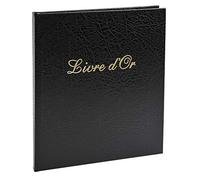Exacompta Livre d'or Balacron Réf.4991E simili-cuir 21x19 cm 140 p. Noir tranche or