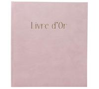 Exacompta - Réf. 388E -1 Livre d'or Skandi - Format compact 21 x 19 cm - Aspect velours - Marquage or avec inscription livre d'or - Tranche or - 140 pages blanches unies - Coloris : nude