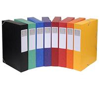 EXACOMPTA Lot de 10 Boîtes de classement à élastiques Cartobox A4 dos de 50 mm Coloris aléatoire