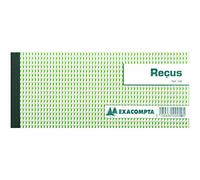Exacompta - Réf. 10E - 1 Carnet à souche REÇUS - 50 feuillets papier chèque amagnétique 95g/m2 Clairefontaine - Chaque feuillet est prédécoupé - format horizontal 90 x 210 mm - fabriqué en France