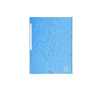 EXACOMPTA Lot de 10 Chemises 3 rabats + elastique A4 cap 35 mm carte Turquoise