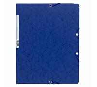 EXACOMPTA Lot de 10 Chemises à élastiques sans Rabats carton 400g 24x32 cm Bleu