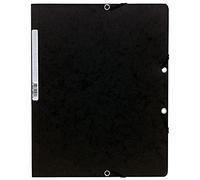 EXACOMPTA Lot de 10 Chemises à élastiques sans Rabats carton 400g 24x32 cm Noir