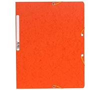 EXACOMPTA Lot de 10 Chemises à élastiques sans Rabats carton 400g 24x32 cm Orange
