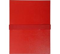 EXACOMPTA Lot de 10 Chemises dos extensible balacron sangle scratch Rabat en pied 24 x 32 Rouge