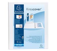 Exacompta Classeur réf. 51942E A4 Maxi, rigide personnalisable, 2 poches, 4 anneaux D 30 mm, blanc