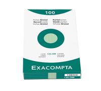 Exacompta Lot De 10 Étuis De 100 Fiches Bristol Ligné Non Perforé 125x200mm Vert