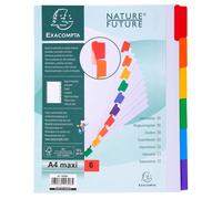 Exacompta Lot De 10 Jeux Intercalaire 6 Positions A4 Maxi Carte Blanche 160g Onglets Renforcés