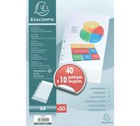 Exacompta Lot De 10 Paquets De 50 Pochettes Perforées 5/100 A4