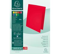 EXACOMPTA Lot de 100 chemises ROCK'S 220g 24x32 cm Teintes Vives Blanc