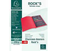EXACOMPTA Lot de 100 chemises ROCK'S 220g 24x32 cm Teintes Vives Jaune Soleil