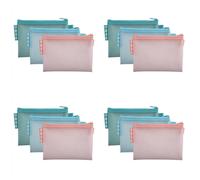 Exacompta Lot De 12 Pochettes À Fermeture Éclair En Plastique Souple Chromaline Pastel - A6 - Couleurs Assorties