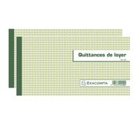 EXACOMPTA Lot de 2 Carnets à souche ""Quittances de loyer"" 135 x 185 mm 50 Feuillets