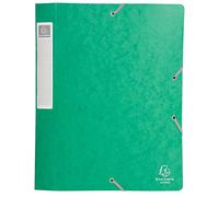 EXACOMPTA Lot de 3 Chemises 3 rabats et élastique Exatobox dos de 4 cm, en carte lustrée 5/10e vert