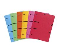 Exacompta Lot De 3 Chemises À Élastiques 3 Rabats Perforées Punchy Cl 375g - A4 - Coloris Aléatoire