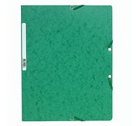 EXACOMPTA Lot de 3 Chemises à élastiques sans Rabats carton 400g 24x32 cm Vert