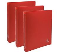 EXACOMPTA Classeur 4 anneaux 30 mm polypropylène Opaque A4 maxi Rouge