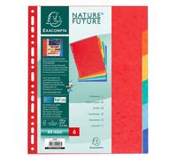 Exacompta Lot De 3 Jeux D'intercalaires 6 Positions Format 24x30cm Maxi Carte Lustrée 3/10e.