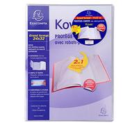 EXACOMPTA Lot de 3 Protège-cahiers 24x32 cm KOVER avec 2 Rabats Translucide Incolore
