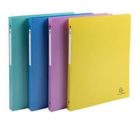 EXACOMPTA Lot de 4 Classeurs 4 anneaux 15mm polypropylène Forever Young A4 Couleurs aléatoires
