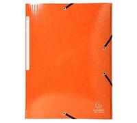 EXACOMPTA Lot de 5 Chemises 3 rabats élastiques Max Capacité IDERAMA Carte pelliculée 425g Orange