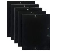 EXACOMPTA Lot de 5 Chemises à élastique 3 rabats Polypropylène 4/10e Opaque Eco A4 Noir