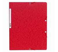 EXACOMPTA Lot de 5 Chemises à élastiques sans Rabats carton 400g 24x32 cm Rouge