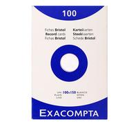 Exacompta Lot De 5 Étuis De 100 Fiches Bristol Blanc 100/150