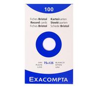 Exacompta Lot De 5 Étuis De 100 Fiches Bristol Blanc 75/125