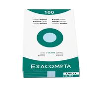 EXACOMPTA Lot de 5 Étuis de 100 fiches bristol ligné non perforé 125x200mm Bleu
