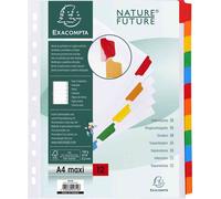 Exacompta Lot De 5 Jeux D'intercalaire 12 Positions Carte Blanche 170g Onglets Mylar® A4+