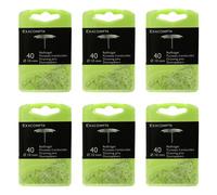 Exacompta Lot De 6 Boîtes De 40 Punaises Linicolor® Pointe 7mm 10mm De Diamètre Cristal Translucide