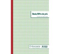 EXACOMPTA Manifold Devis Offre de prix 29,7x21cm 50 feuillets tripli autocopiants