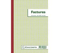 Cahier de facture avec tva Manifold Exacompta autocopiant 21 x 14,8 cm 50 pages triple exemplaires 3279E